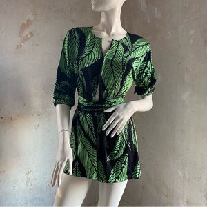 Mara Hoffman Leaf Print Top Silk Tunic Dress